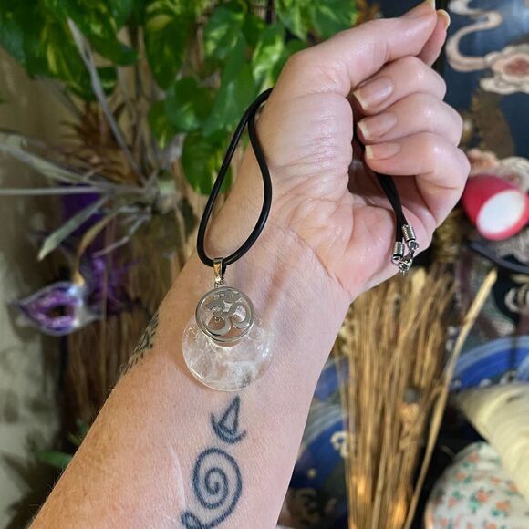 Rock Quartz OM Chakra Necklace - Picture 2 of 5